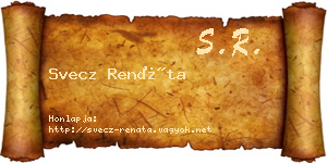 Svecz Renáta névjegykártya